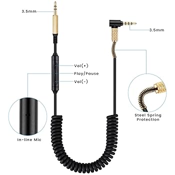 Amazon.com: weishan Studio3 Coiled Audio Cable for Beats